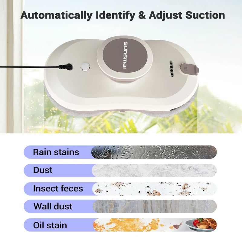 SUNSMAI Home Window Cleaning Robot Automatic Water Spray Window Glass Vacuum Cleaner Remote Control Glass Wall Cleaning Machine