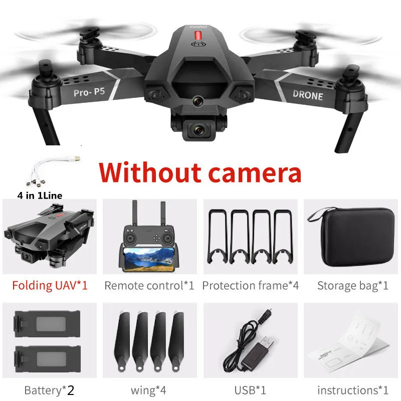 4K Obstacle Avoidance Aerial Photography FPV RC Drone 2.4G Optical Flow Positioning Trajectory Flight Remote Control Quadcopter