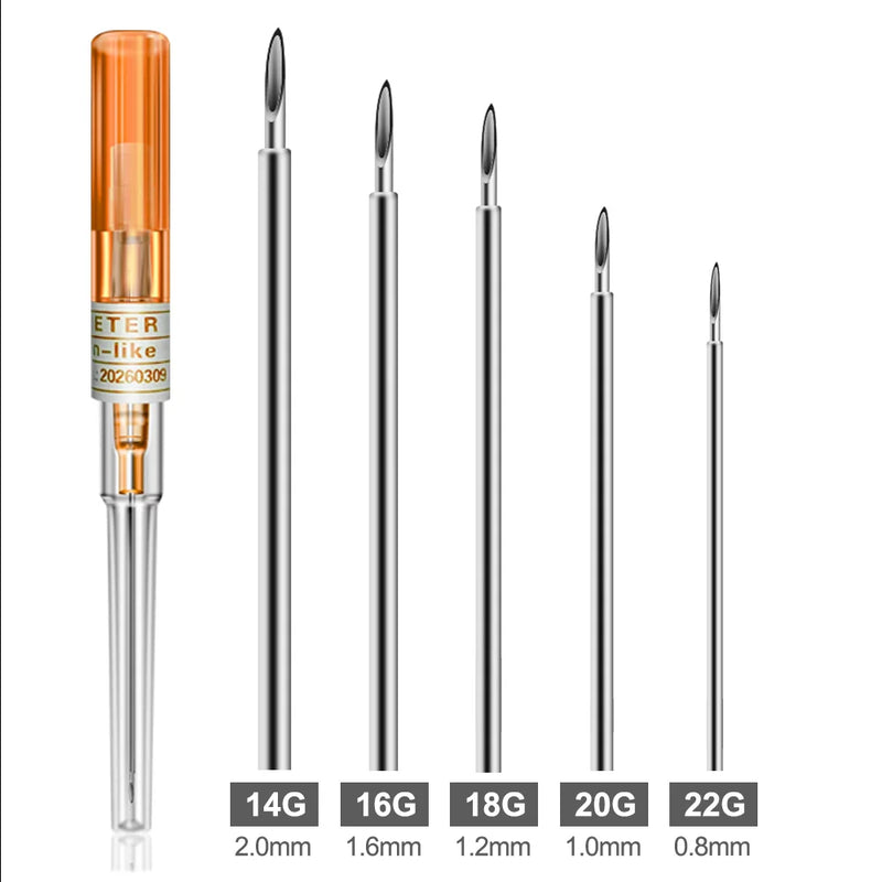 Disposable Piercing Needles 14/16/18/20/22G Catheter Cannula Sterile Body Ear Nose Nipple Lip Piercing Tools Tattoo Needle