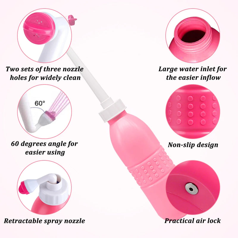 650ml Portable Travel Hand Held Bidet Sprayer Personal Cleaner Hygiene Bottle Spray Washing