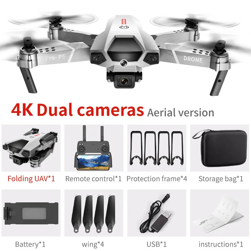 4K Obstacle Avoidance Aerial Photography FPV RC Drone 2.4G Optical Flow Positioning Trajectory Flight Remote Control Quadcopter