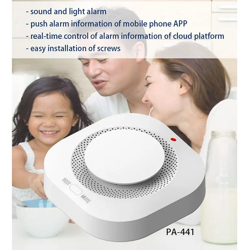 YUPA Wireless 433MHz Smoke Detector Fire Protection Home Alarm for Home Office Connect Alarm System Security Firefighters PA-441