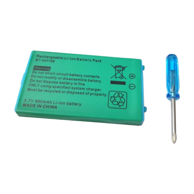 2023 New Rechargeable Lithium-ion Battery Pack with Screwdriver, 850mAh for Game Boy Advance GBA SP