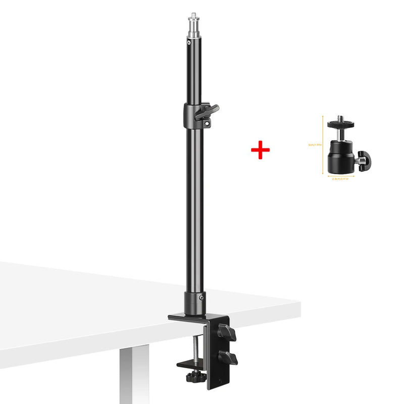 SH Tabletop Bracket Stand Desktop C-clamp Light Stand With 1/4" Ball Head,Adjustable  For DSLR Camera, Ring Light, Video Monitor