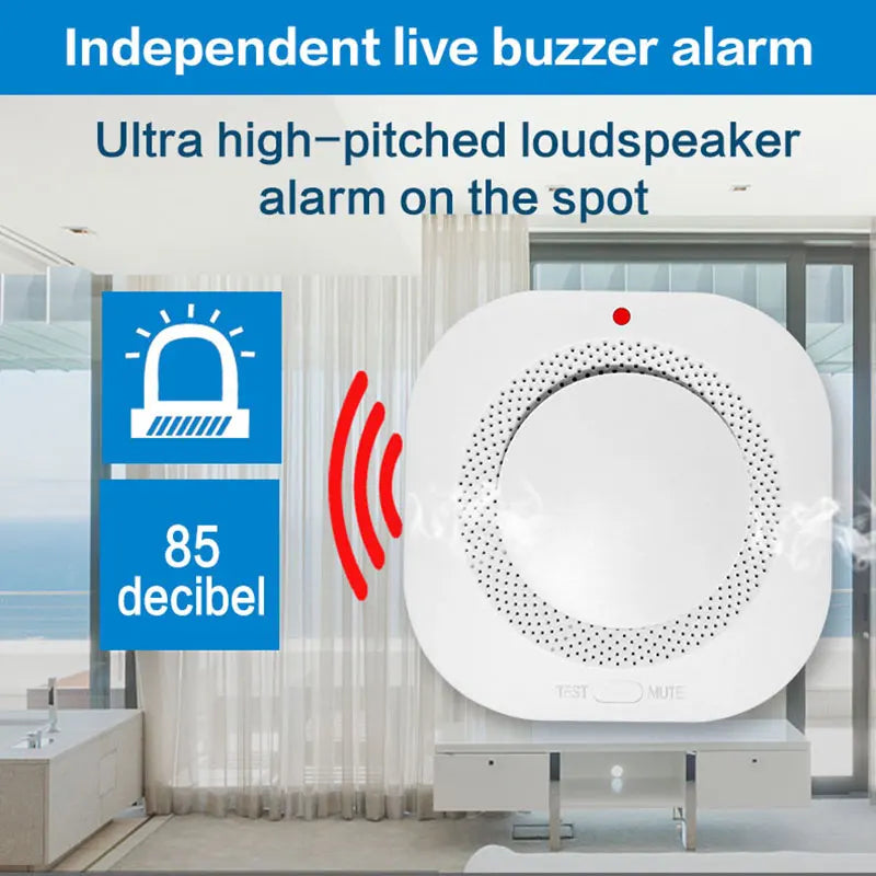 YUPA Wireless 433MHz Smoke Detector Fire Protection Home Alarm for Home Office Connect Alarm System Security Firefighters PA-441