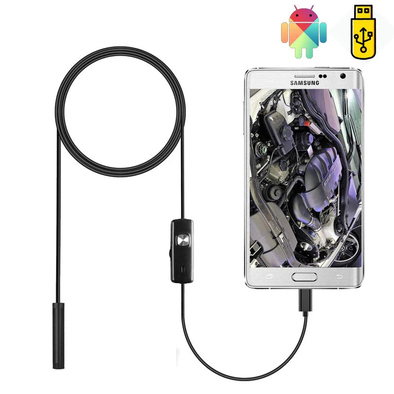 5.5/7.0 MM Endoscope Camera IP67 Waterproof 6 LEDs Adjustable USB Android Flexible Inspection Borescope Cameras for Phone PC