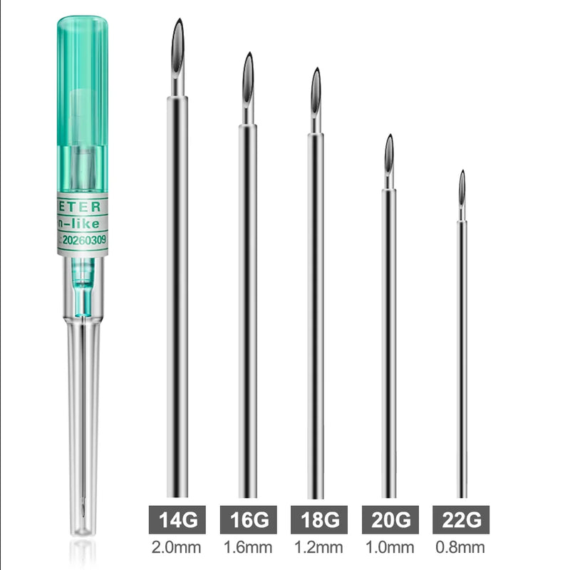 Disposable Piercing Needles 14/16/18/20/22G Catheter Cannula Sterile Body Ear Nose Nipple Lip Piercing Tools Tattoo Needle