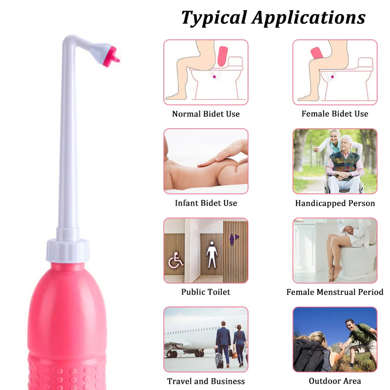 650ml Portable Travel Hand Held Bidet Sprayer Personal Cleaner Hygiene Bottle Spray Washing