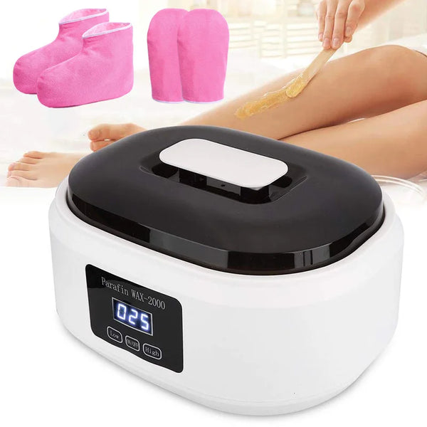 2L Wax Warmer Paraffin Heater With Booties and Gloves Depilation Wax-melt Hair Removel Device Wax Heater Temperature Display