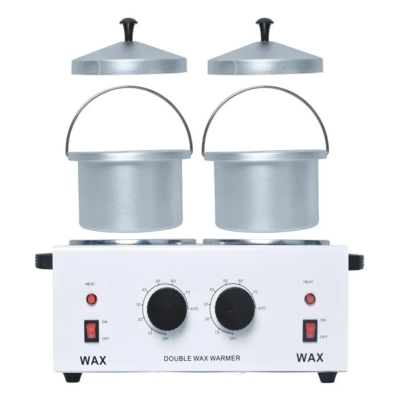 Electric Double Wax Heater Warmer Paraffin Heater Dual Hot Facial Skin Epilator SPA For Hair Removal Cera Depilatori Wax Bean