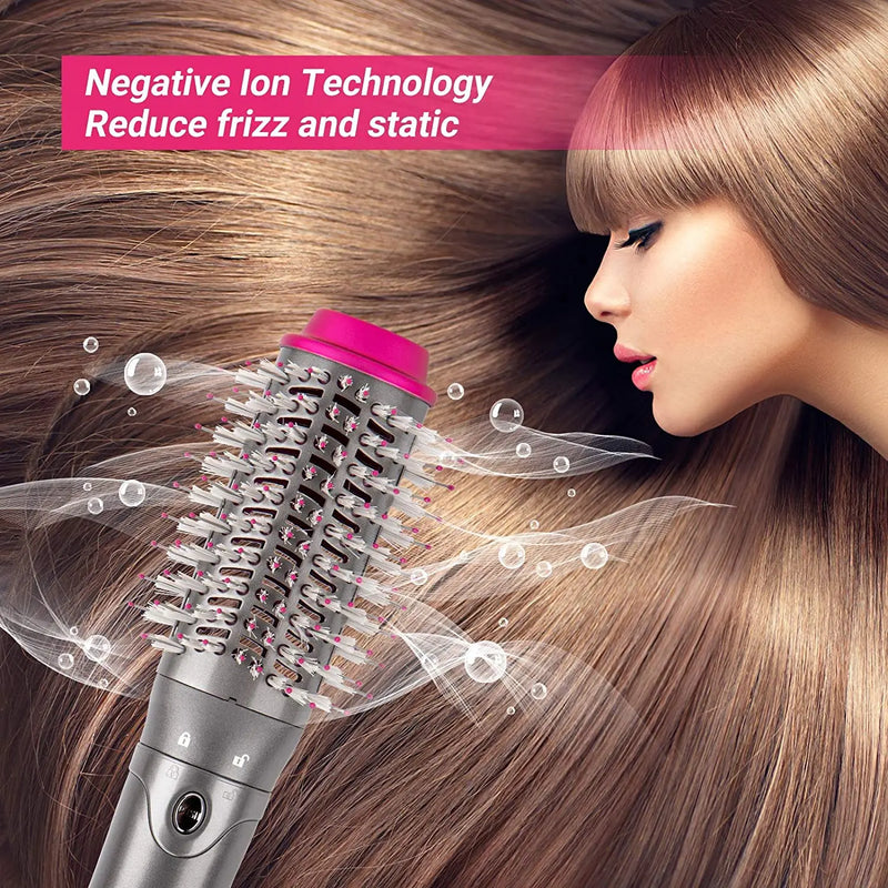 3th Hair Dryer Brush with Interchangeable Head Hair Straightener Curler Comb Brush One Step Styler and Volumizer Ion Blow Dryer