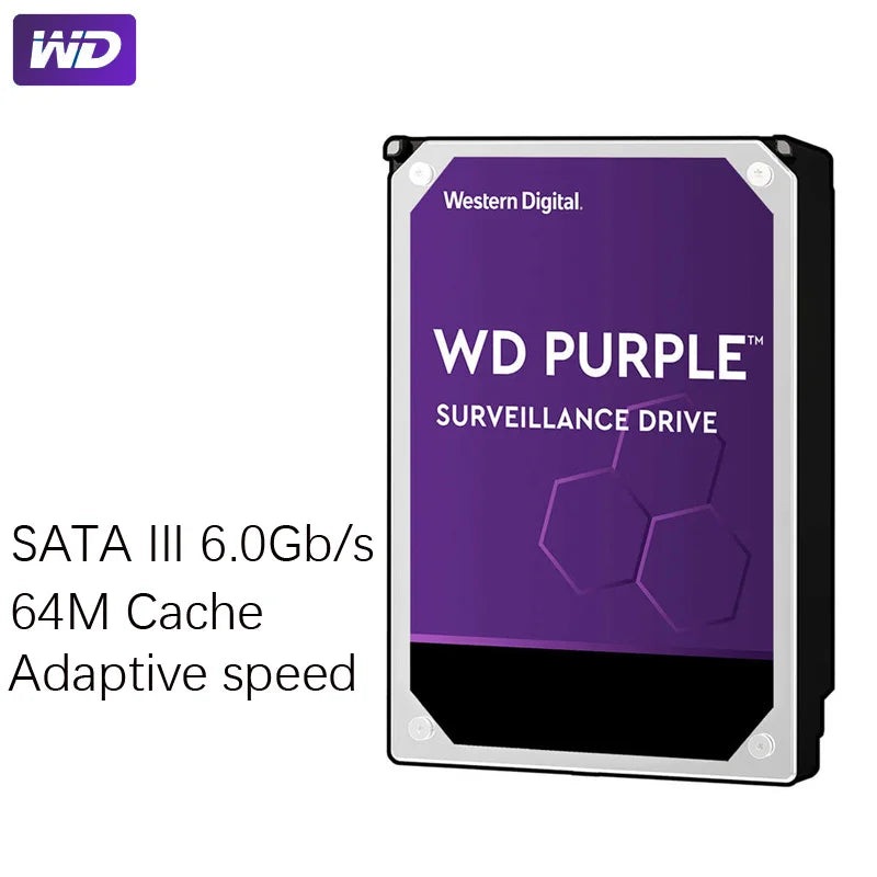 New! WD Surveillance 2TB Hard Drive Disk SATA III 64M 3.5" HDD HD Harddisk For Security System Video Recorder DVR NVR CCTV