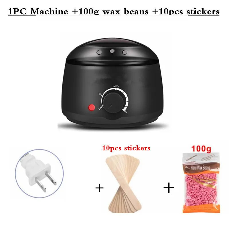 Electric Hair Removal Wax- Heater Wax Beans 10pcs Wood Stickers Hair Removal Sets Waxing Kit cera depilator