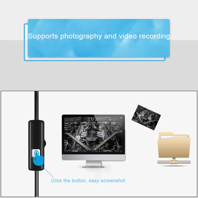 3 in 1 7.0mm Type-c USB Endoscope Camera Soft Cable for Android Phone PC Endoscope Type C Endoscope Inspection Mini Camera