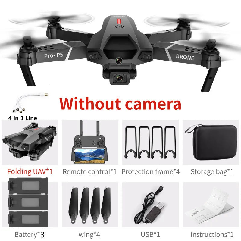 4K Obstacle Avoidance Aerial Photography FPV RC Drone 2.4G Optical Flow Positioning Trajectory Flight Remote Control Quadcopter