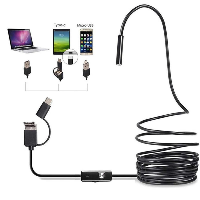 3 in 1 7.0mm Type-c USB Endoscope Camera Soft Cable for Android Phone PC Endoscope Type C Endoscope Inspection Mini Camera