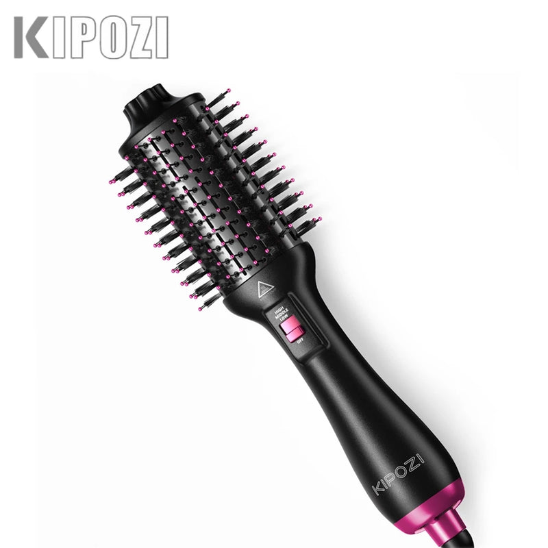 KIPOZI Hair Dryer Hot Air Brush Blow Dryer Brush Create Voluminous Curls 4 in 1 Hot Air Comb Reduces Frizz Static Electricity