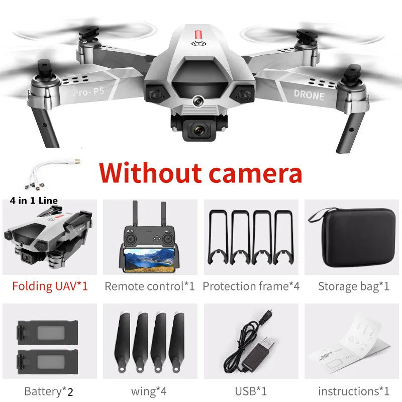 4K Obstacle Avoidance Aerial Photography FPV RC Drone 2.4G Optical Flow Positioning Trajectory Flight Remote Control Quadcopter