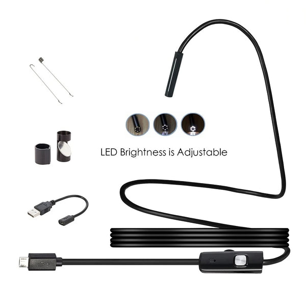 5.5/7.0 MM Endoscope Camera IP67 Waterproof 6 LEDs Adjustable USB Android Flexible Inspection Borescope Cameras for Phone PC