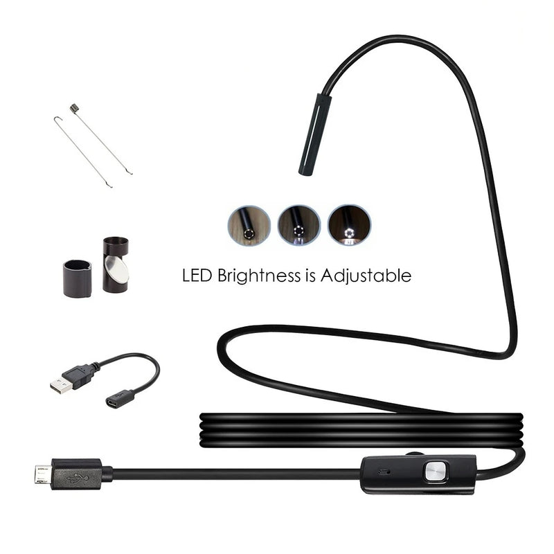 5.5/7.0 MM Endoscope Camera IP67 Waterproof 6 LEDs Adjustable USB Android Flexible Inspection Borescope Cameras for Phone PC