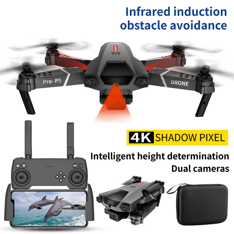 4K Obstacle Avoidance Aerial Photography FPV RC Drone 2.4G Optical Flow Positioning Trajectory Flight Remote Control Quadcopter