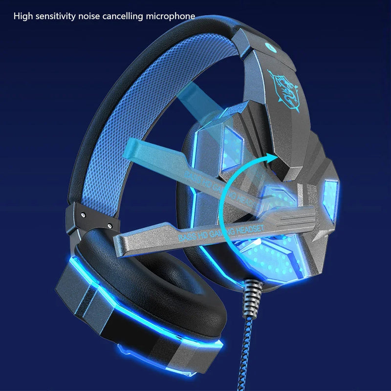 Professional Wired Gaming Headphones With Microphone Led Light For Computer PS4 PS5 Xbox Bass Stereo PC Gaming Headset Gifts