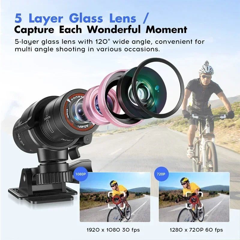 F9 Sport Bicycle Bike Camera 1080P Small DV Video Dash Photo Waterproof Cam Motorcycle Motion Detect Helmet Camcorder DVR Record