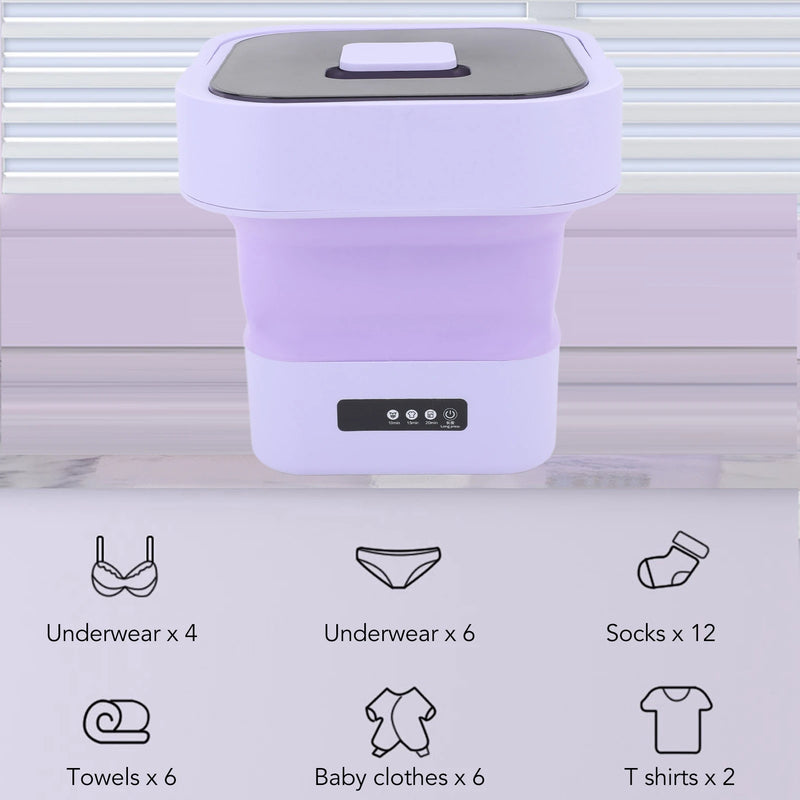 10L Portable Foldable Washing Machine with Spin Dryer For Socks Underwear Panties Washer Household Mini Washing Machine 110-240V