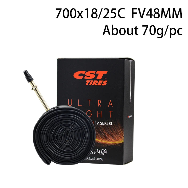 CST 26/27.5/29inch 700C MTB Road Bike Ultra Light inner Tube Presta Schrader FV/SV Valve 0.6mm Bicycle Tire Camera