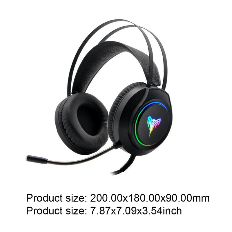 Gaming Headset with Mic Over Ear Headphones RGB Light Gaming Headphones for PS4/PC/Laptop