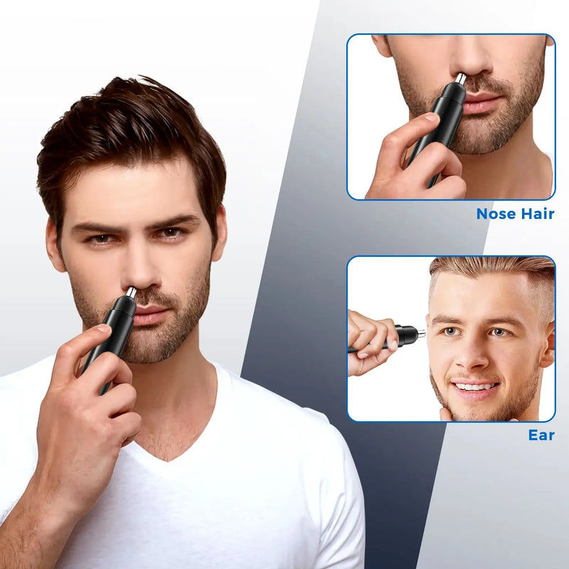 Sejoy 2 in 1 Electric Ear Nose Hair Trimmer Mini Eyebrow Shaver Nose Hair Trimmer Scissors Shaving Hair Removal Tool