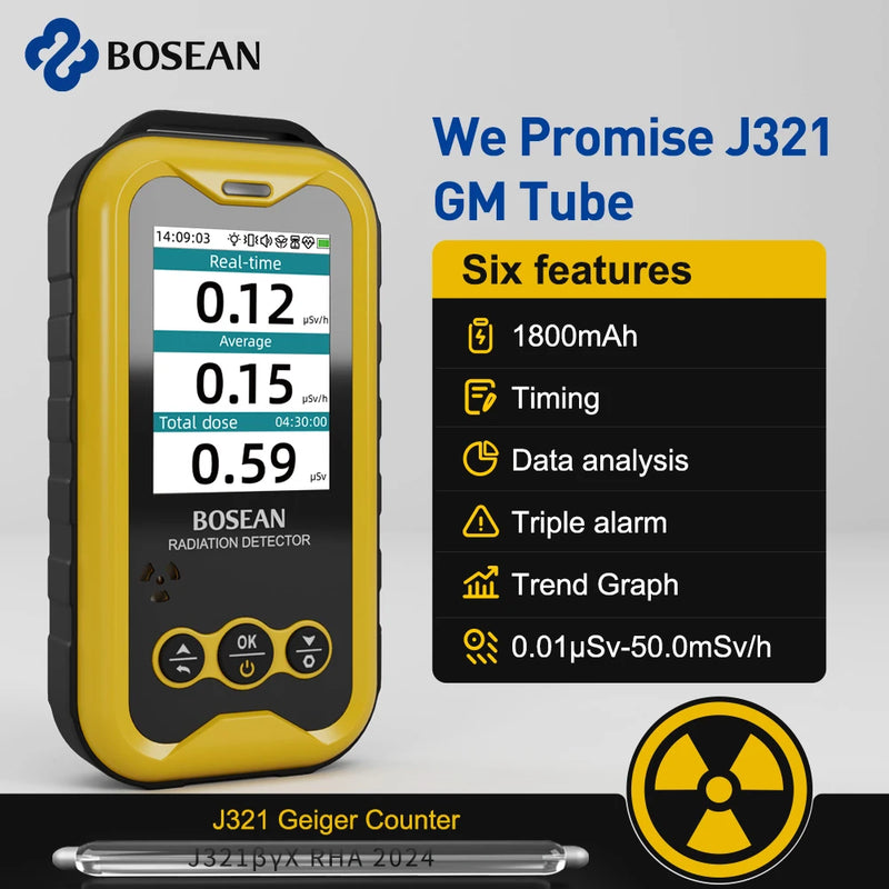 FS5000 Geiger counter Nuclear Radiation Detector X-ray Beta Gamma Radioactivity detector for Nuclear wastewater for PC software