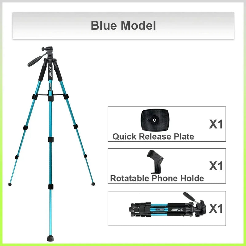 ZOMEI Q111 Professional Portable Travel Aluminum Camera Tripod 140cm&Pan Head for SLR DSLR Digital Camera Photography