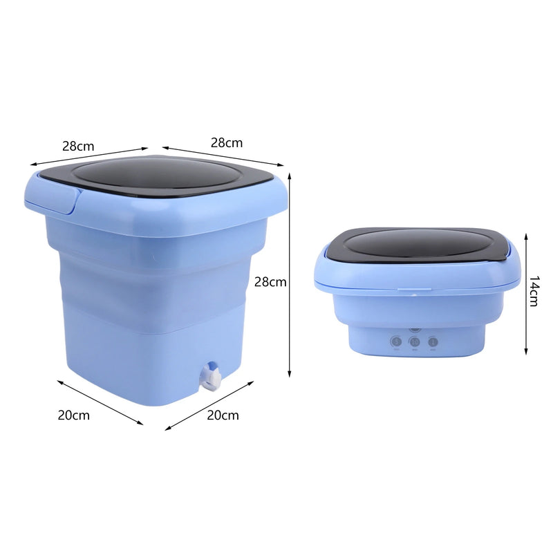 Foldable Washing Machine Mini Folding Washing Machine With Dryer Bucket Socks Underwear Cleaning Washer Travel Dormitory 110-220