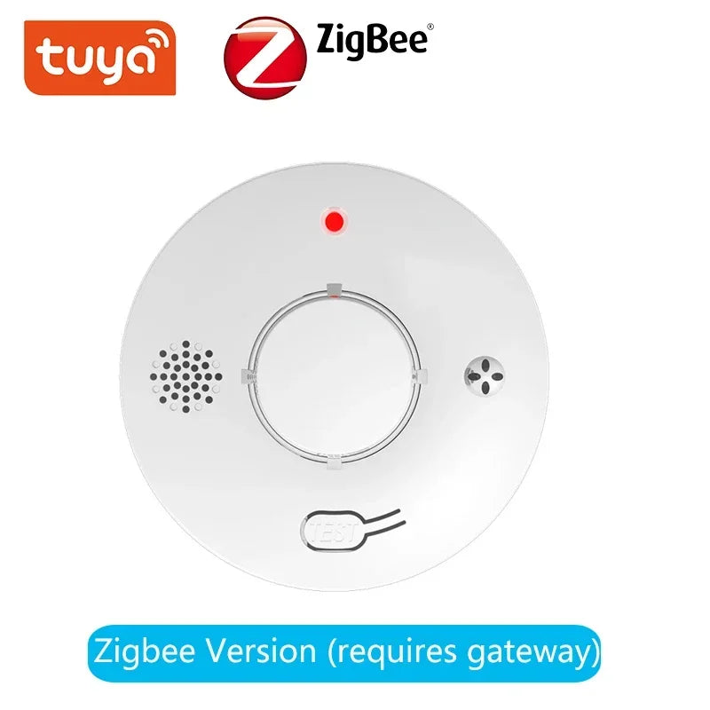 Tuya WiFi Zigbee Smoke Alarm Fire Protection Smoke Detector Smokehouse Combination Fire Alarm Home Security System Firefighters