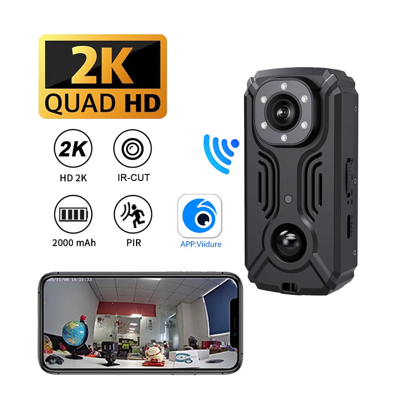 MD37-2K Hotspot Wifi Mini Camera IR-CUT Night Vision DVR Miniature Camcorder Pocket Police Body Cam PIR Bike Cameras Sports DV