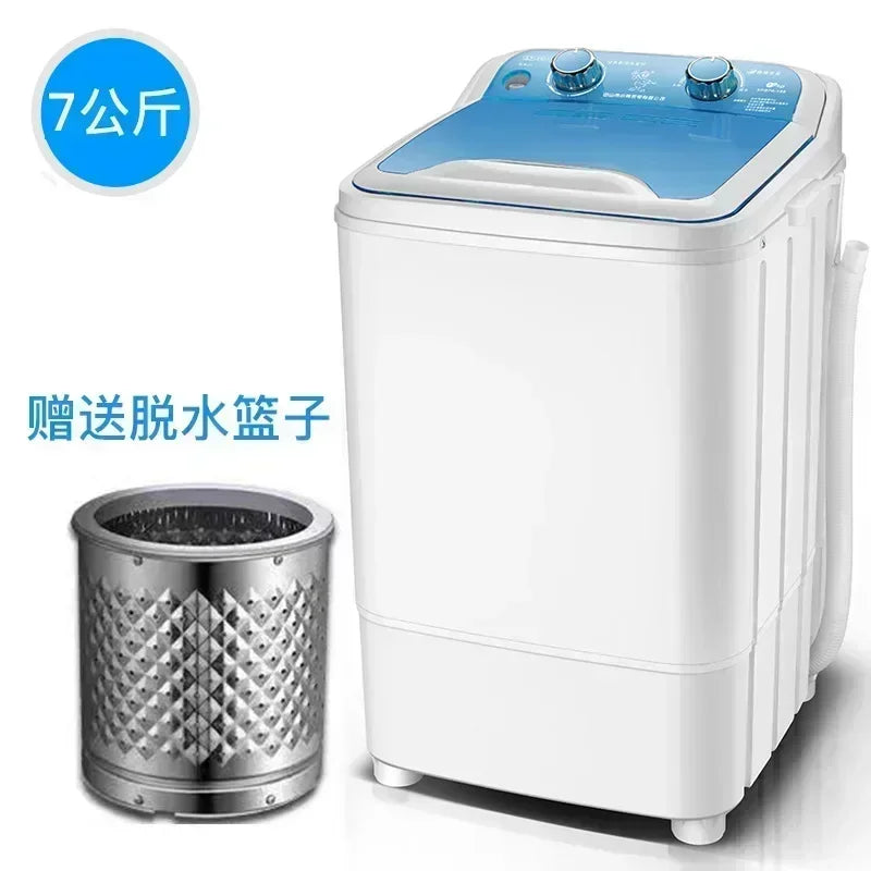 Washing Machine 7KG Single Barrel Semi-automatic Laundry Machine Compact Washing Machines UV Blue Light Clothes Washer