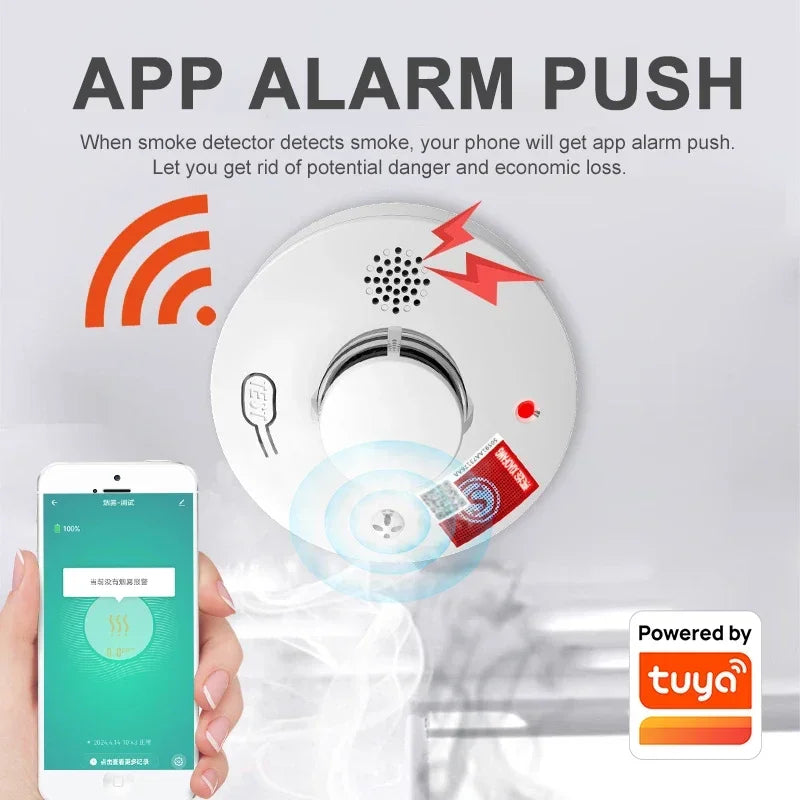 Tuya WiFi Zigbee Smoke Alarm Fire Protection Smoke Detector Smokehouse Combination Fire Alarm Home Security System Firefighters