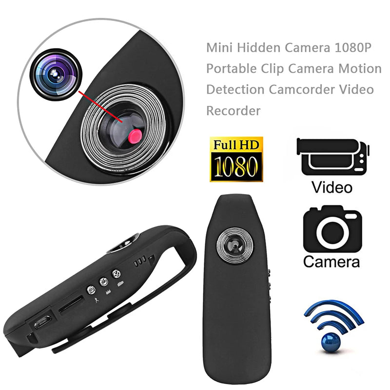 Mini Camera Video Audio Recording Cycling Video Recorder Motion Activate Portable Pocket Body Cams Loop Recording Mini Camcorder