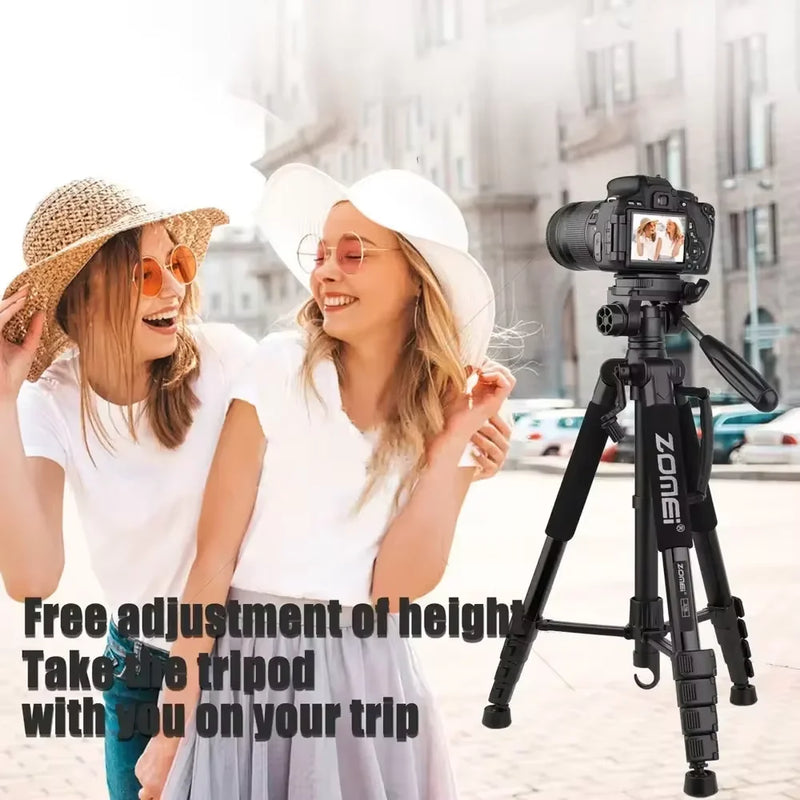 360°Rotatable Aluminum Portable Tripod Stand for Professional DSLR CameraMobile Phone, 187cm/73.6in Tall,Load up to 5kg/11lbs