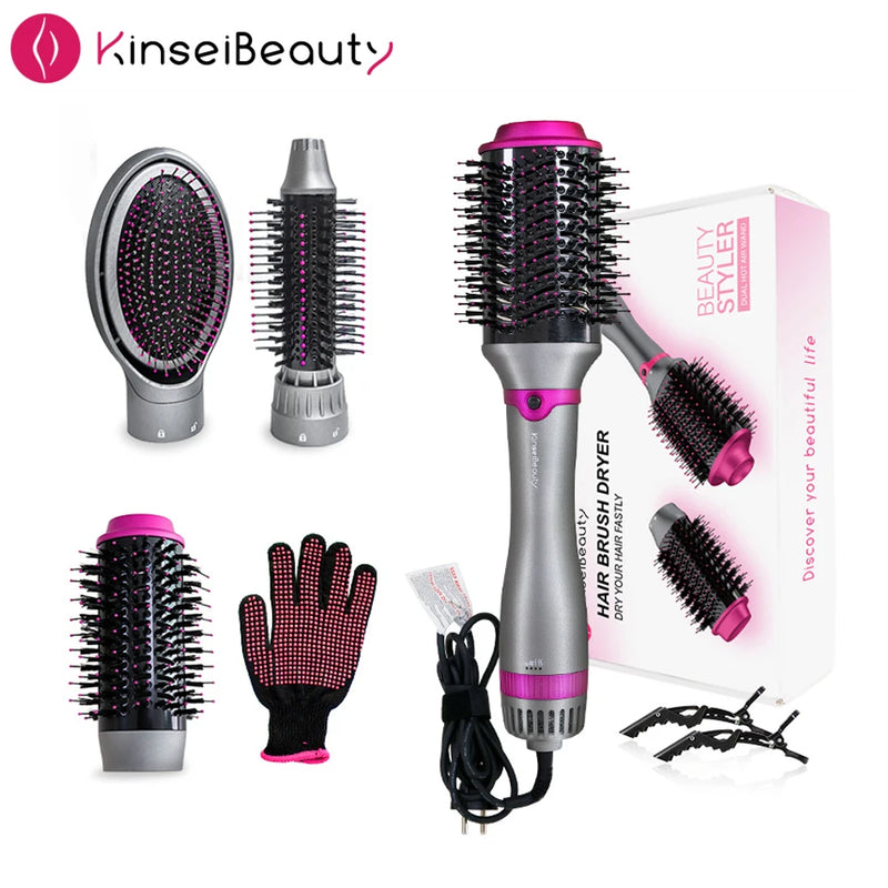 Kinseibeauty Hair Dryer Comb Straightener Dual-purpose Hot Air Brush Ceramic Anti-ironing Blower Multi-function Styling Tools