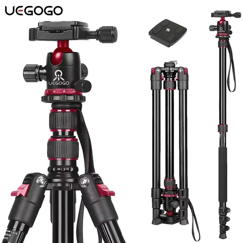 UEGOGO C11 210cm Portable  Aluminum Alloy Tripod Universal Camera Phone Lightweight Stand Tripod for DSLR Camera Smartphone