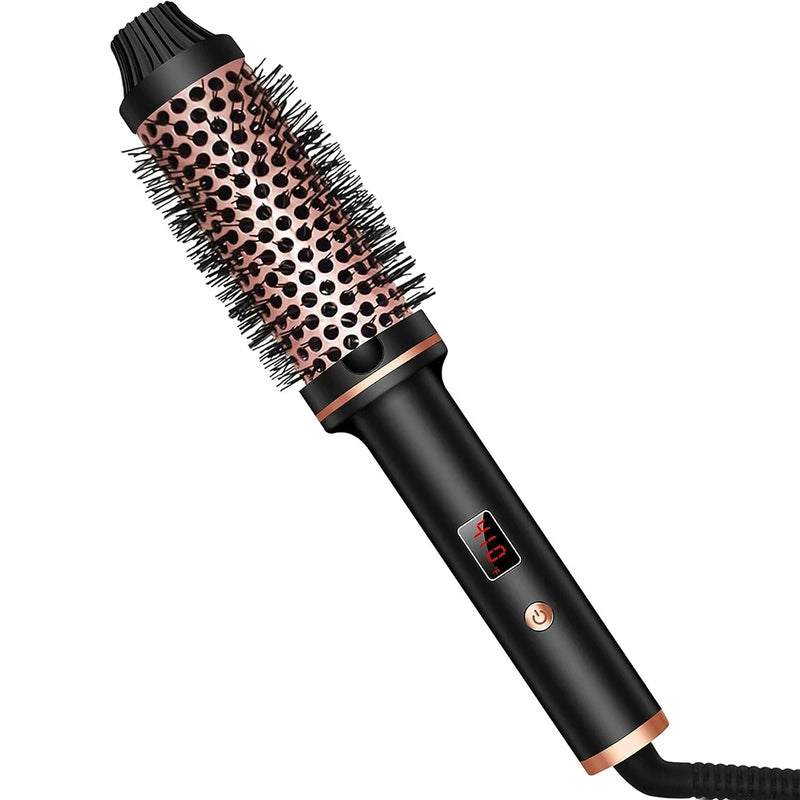 Thermal Brush Curling Iron 1.5 Inch Ceramic Tourmaline Ionic Hair Styler for Loose & Voluminous Curls, Hair straightening brush