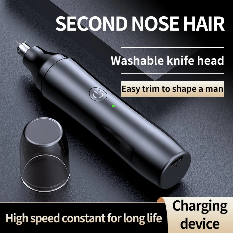 Rechargeable electric nose trimmer, nose trimmer, fully automatic, washable, nose trimmer, rechargeable, two in one