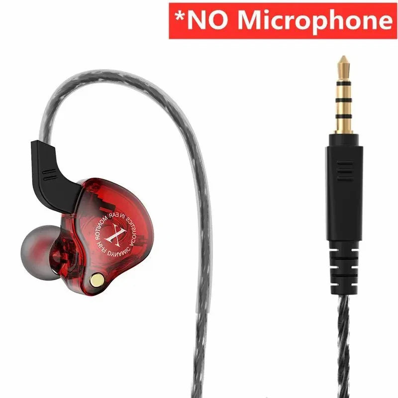 Original X2 Dynamic Wired Earphones HIFI Heavy Bass Earbuds In Ear Gaming Headphones Monitor Sport Noise Cancelling Headset Mic