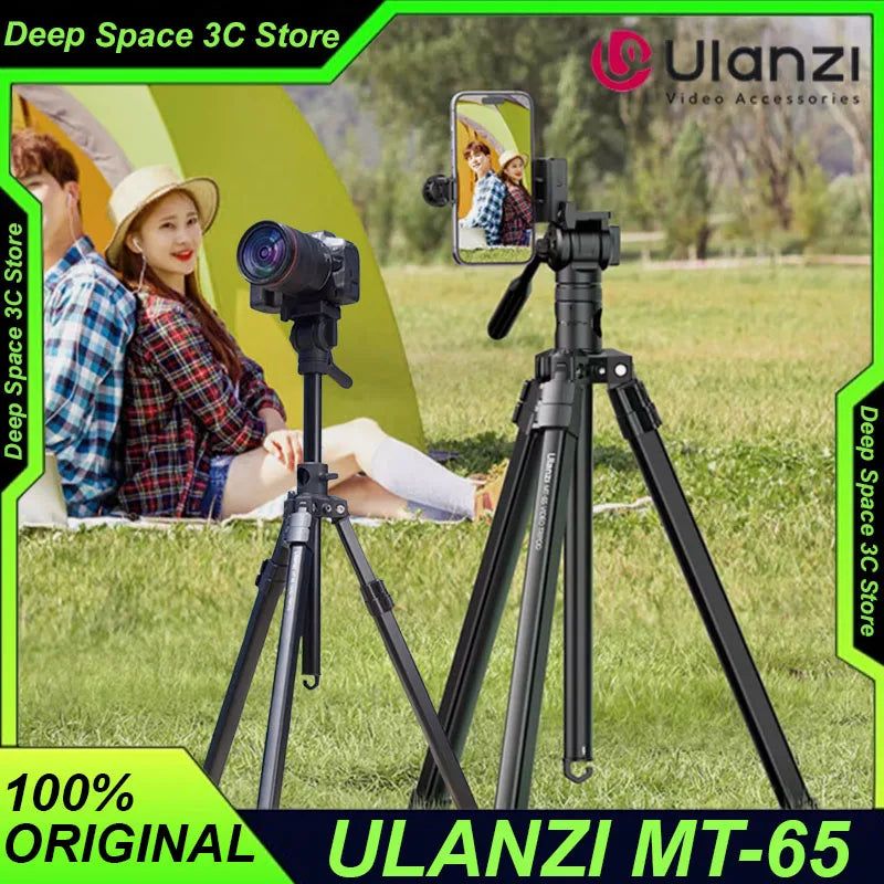 Ulanzi MT-65 Professional Tripod DSLR Camera Bracket Max 1.76M Remote Control Tripod For Canon Nikon Sony Mobile Phone Video