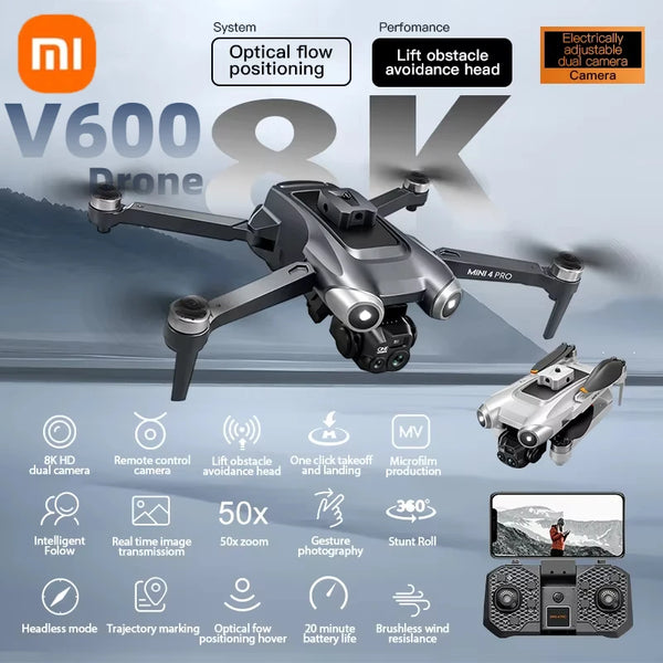 Xiaomi V600 Drone GPS 8K HD Aerial Photography Professional Dual Camera Obstacle Avoidance Brushless Quadrotor