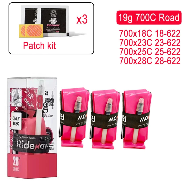 Ridenow TPU Bike Inner Tube Ultralight Road Bike Camera 700x18 23 25 28 32 35 37 40 47C MTB Bike Tube 29x1.5 1.75 French Vavle