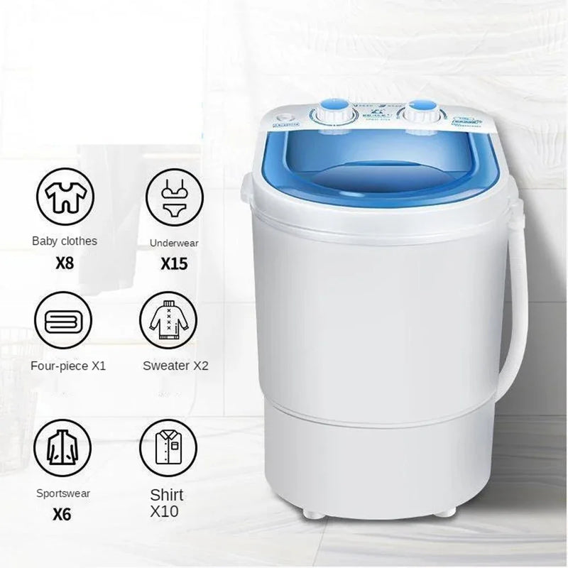 Portable Washing Machine with Dryer Bucket for Clothes Shoe Small Washing Machines Mini Automatic Sock Underwear Washer