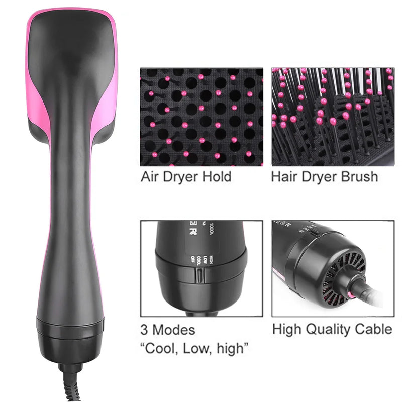 3 in 1 Hair Dryer Brush Dryer and Straightening Brush One Step Hot Air Brush Women's Hair Brush Professional Hair Straightener